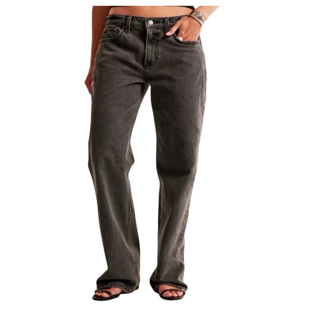ABERCROMBIE & FITCH The Baggy Low Rise Faded black Jeans Size 29/8R